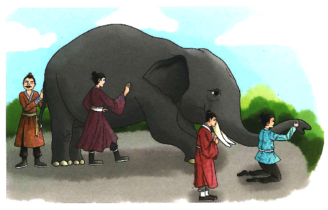 Bốn người mù lần lượt sờ vào con voi  Dịch: 